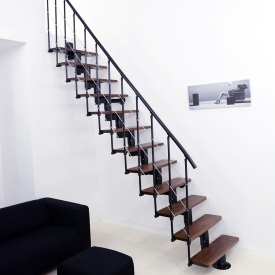 Modultrappa Comfort Top Minka – Svart / Valnöt